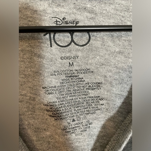Disney 100 Gray Mickey Mouse Short Sleeve T-Shirt Women’s Size Medium NWOT - Picture 2 of 6